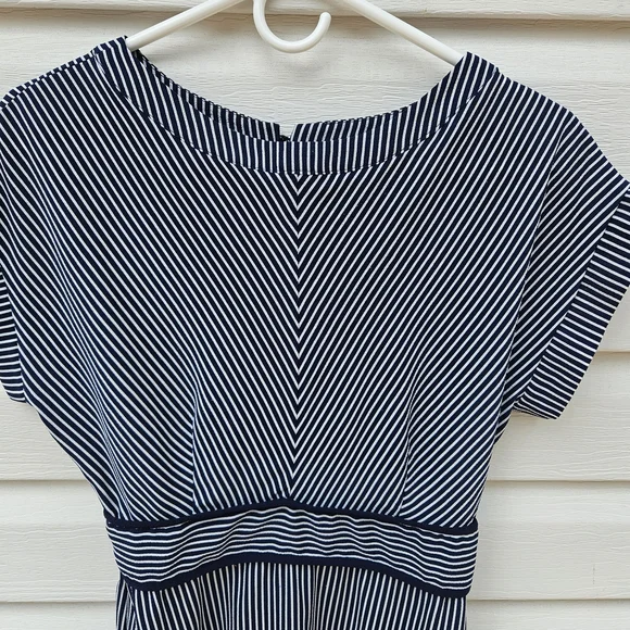 Monteau Navy and White Striped Dress - Picture 2 of 6